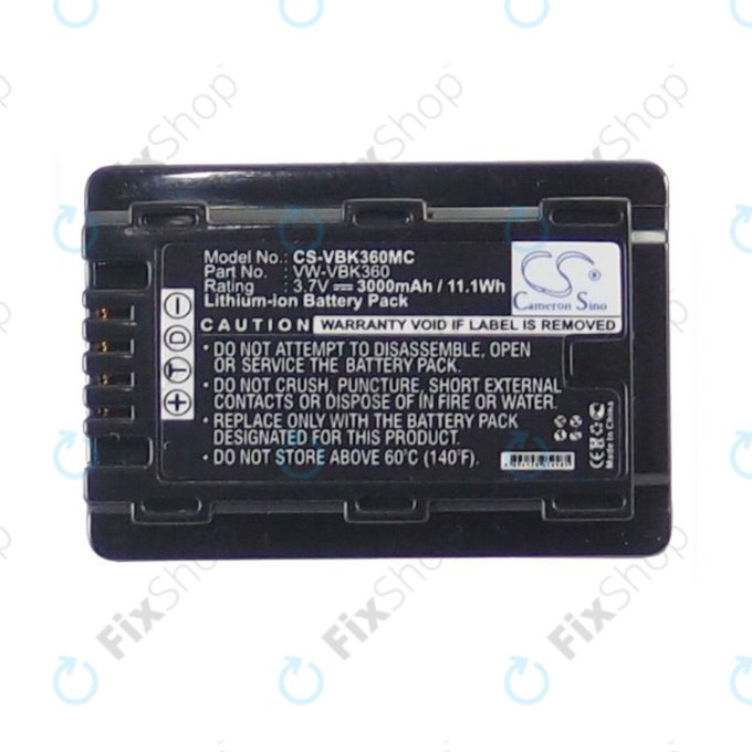 Батерия за Panasonic HC, HDC, SDR, 3000mAh, Li-Ion, 3.7V, VW-VBK360, HQ