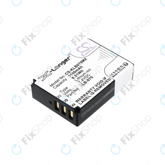 Батерия за Kodak PIXPRO S1, AZ651, AZ652, AZ901, 1150mAh, Li-Ion, 7.4V, LB-070, HQ