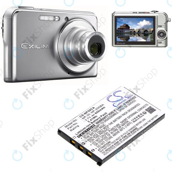 Батерия за Casio Exilim Card Ex-S880, 650mAh, Li-Ion, 3.7V, NP-20, HQ