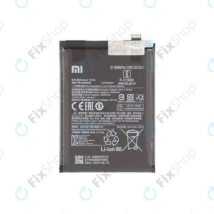 Батерия за Xiaomi Redmi Note 10, Note 10S M2101K7BG M2101K7BI, BN59, 5000mAh, 46020000645Z, Genuine Service Pack