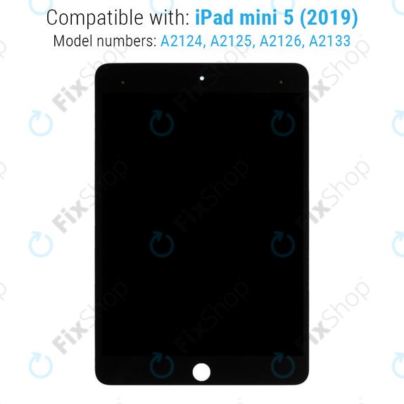 LCD дисплей за iPad Mini 5, Black, Тъчскрийн без рамка, Refurbished