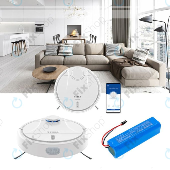 Батерия за Tesla Robostar iQ500, iQ600, 5200mAh, Li-Ion, 14.4V, N789-603, HQ