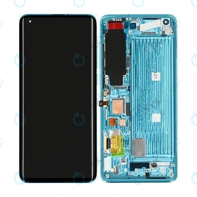 дисплей за Xiaomi Mi 10 M2001J2G, Тъчскрийн и рамка, 56000600J200, Coral Green, Genuine Service Pack