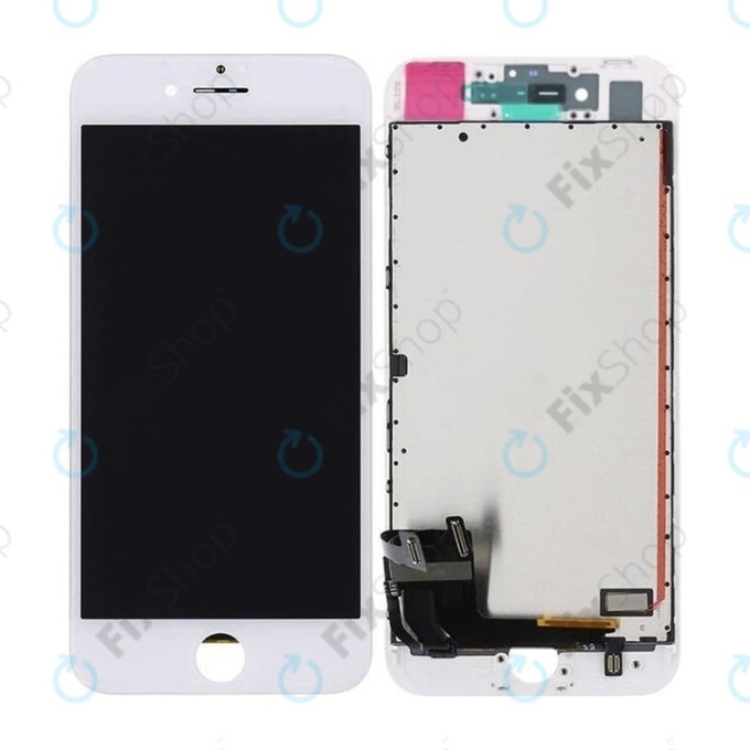 Дисплей In-Cell за iPhone 8, SE (2020), SE (2022), White, Тъчскрийн с рамка, FixPremium