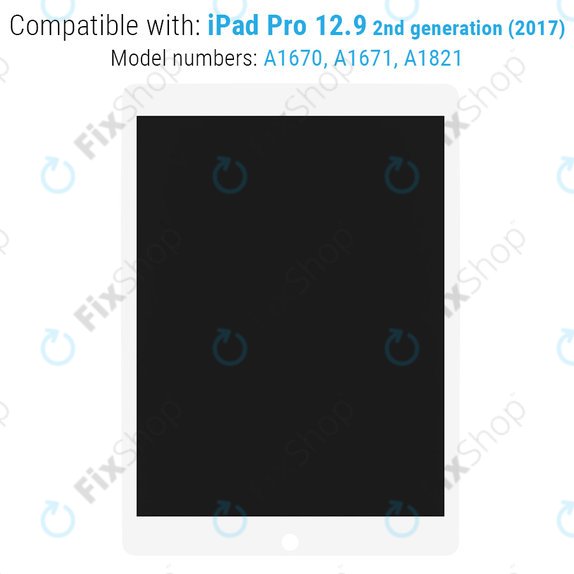 LCD дисплей за iPad Pro 12.9" (2nd Gen 2017), White, Тъчскрийн и IC Board cout Frame, Refurbished