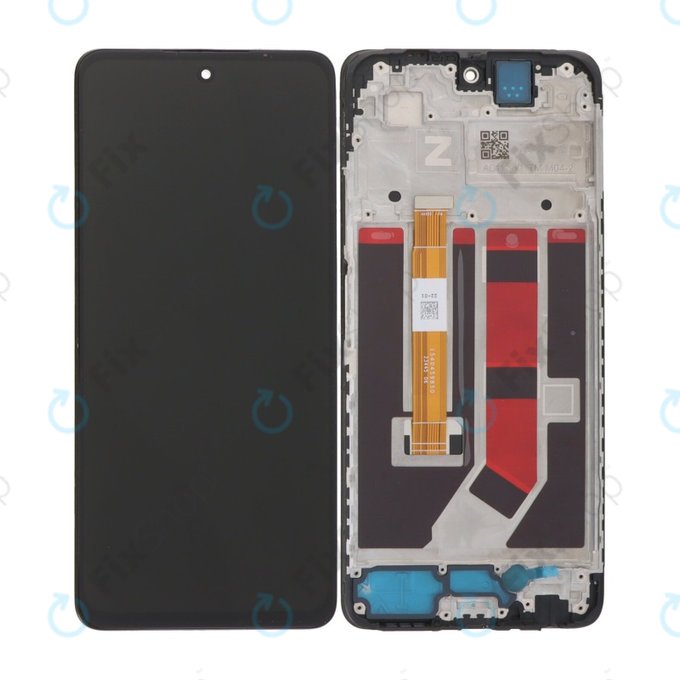 дисплей за Oppo A58 CPH2577, Тъчскрийн и рамка, черен, Black, TFT