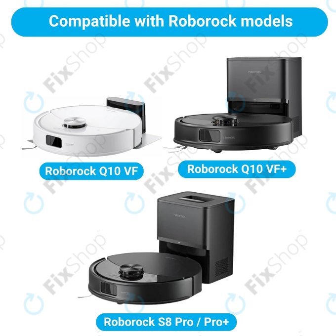 Комплект резервни части за Xiaomi Roborock Q10 VF, Q10 VF+, S8 Pro, S8 Pro Plus (1x Основна четка, 2x Филтър, 2x Странична четка)