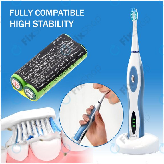 Батерия за Waterpik 900 Sonic Toothbrush, Sensonic Plus Sr-3000, 700mAh, Ni-MH, 2.4V, BK-4MCCE, HQ