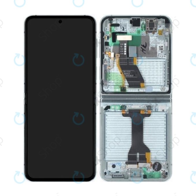 дисплей за Samsung Z Flip 5 F731B, Тъчскрийн и рамка, GH82-31828D, GH82-31827D, Mint, Genuine Service Pack