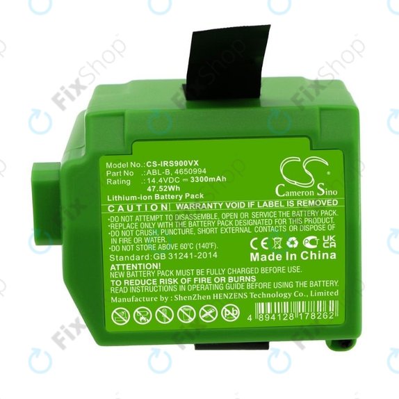 Батерия за iRobot Roomba S9, S9+, ABL-B, 4650994, Li-Ion 14.4V 3300mAh, HQ