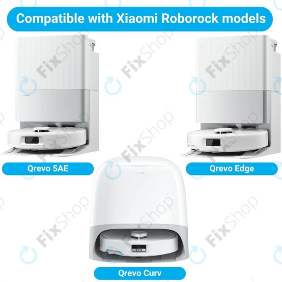 Комплект резервни части за Xiaomi Roborock Qrevo, Qrevo Curv, Qrevo Edge, Qrevo 5AE (2x Основна четка, 4x Филтър, 4x Странична четка, 8x Моп кърпа, 4x Торба за прах)