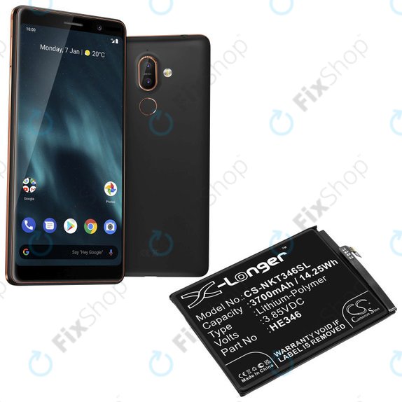 Батерия за Nokia 7 Plus, 3700mAh, Li-Pol, 3.85 V, HE346, HQ