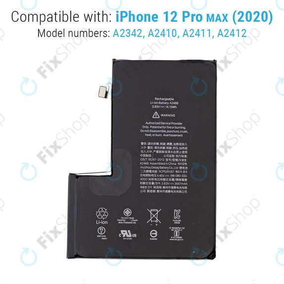 Батерия за iPhone 12 Pro Max, 3687mAh