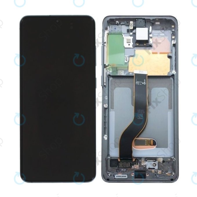 дисплей за Samsung S20 G980F, Тъчскрийн и рамка, GH82-22131A, GH82-22123A, GH82-31433A, Cosmic Gray, Genuine Service Pack