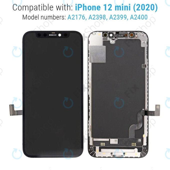 Дисплей Hard OLED за iPhone 12 Mini, Тъчскрийн с рамка, FixPremium