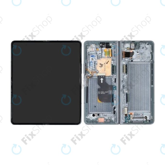 дисплей за Samsung Z Fold 4 F936B, Тъчскрийн и рамка, GH82-29461B, GH82-29462B, Graygreen, Genuine Service Pack