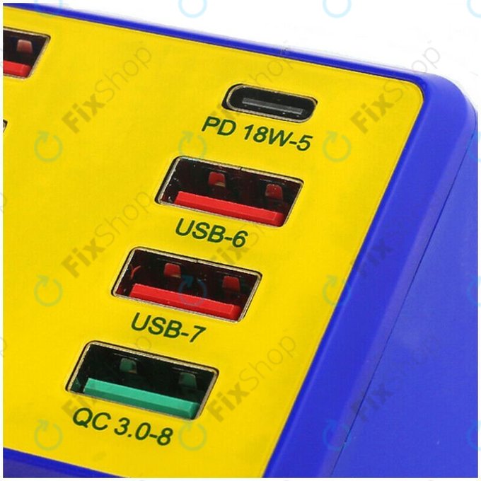 USB зарядна станция с USB-C, USB 3.0 и безжично зарядно устройство, Mechanic iCharge 8 Pro