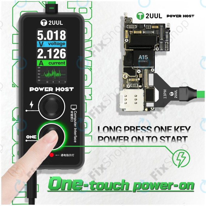 Дигитален USB-C тестер за напрежение и ток (Power Host), 2UUL PW15