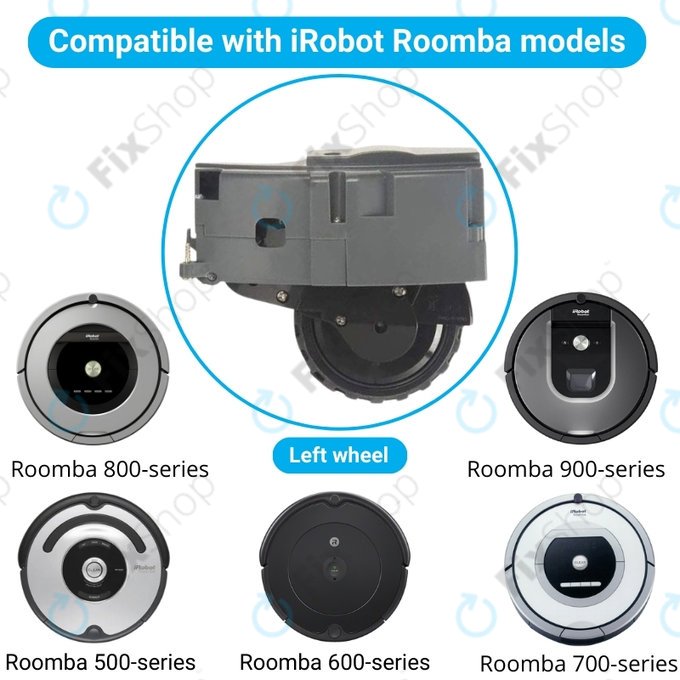 Колело с мотор за iRobot Roomba 500, 600, 700, 800, 900-series, ляв, Left