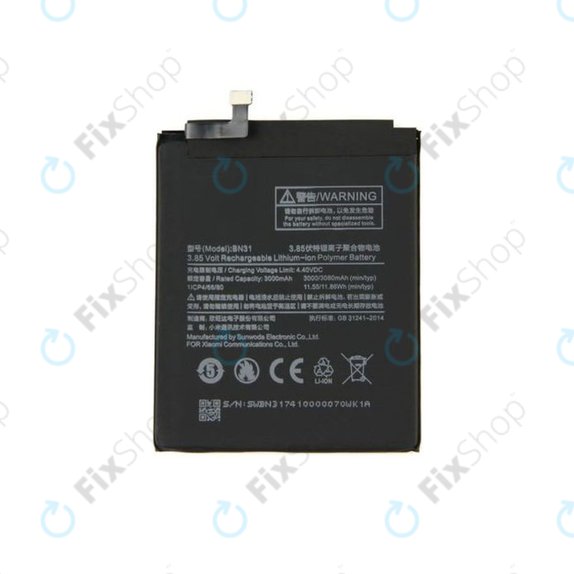 Батерия за Xiaomi Redmi Note 5A, Mi A1 (5x), Redmi S2 (Redmi Y2), BN31, 3080mAh