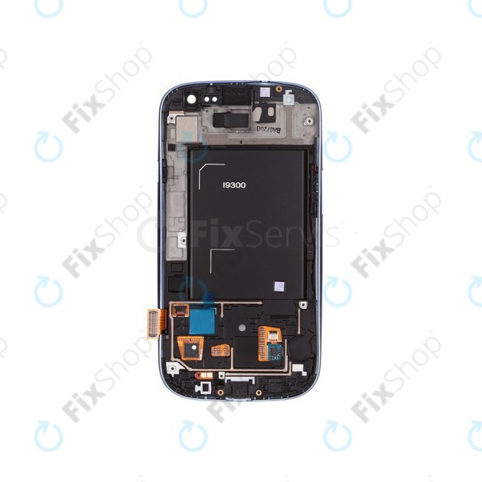 дисплей OLED за Samsung S3 i9300, Тъчскрийн и рамка, Pebble Blue