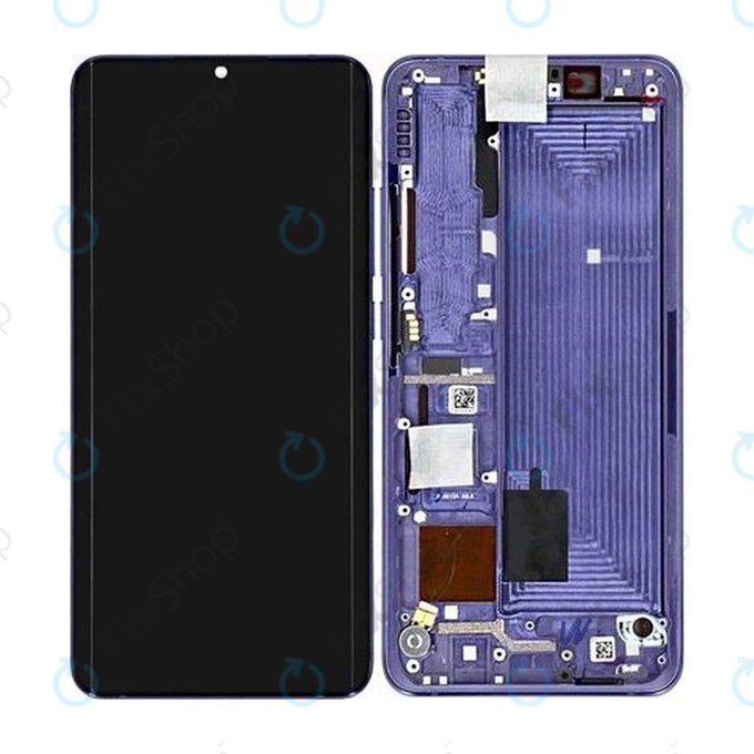 дисплей за Xiaomi Mi Note 10 Lite, Тъчскрийн и рамка, 5600020F4L00, Nebula Purple, Genuine Service Pack