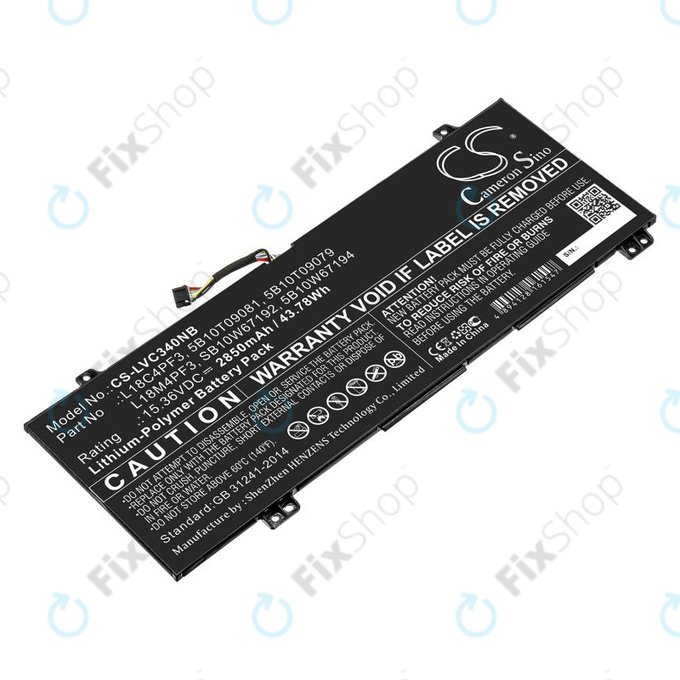 Батерия за Lenovo Ideapad C340, Ideapad Flex, 2850mAh, Li-Pol, 15.36V, L18C4PF3, HQ