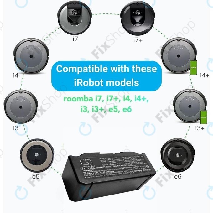 Батерия за iRobot Roomba e-series, i-series, ABL-D1, 4624864, ABL-D2, Li-Ion 14.4V 6800mAh, HQ