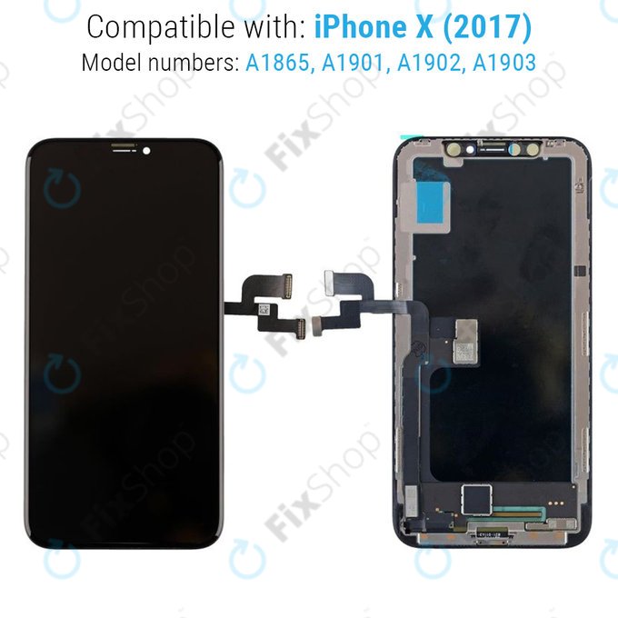 Дисплей Hard OLED за iPhone X, Тъчскрийн с рамка, FixPremium