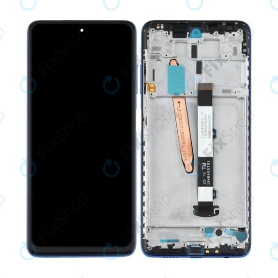 дисплей за Xiaomi Poco X3 NFC, Тъчскрийн и рамка, Cobalt Blue, TFT