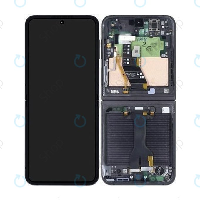 дисплей за Samsung Z Flip 6 F741B, Тъчскрийн и рамка, GH82-35014E, Crafted Black, Genuine Service Pack