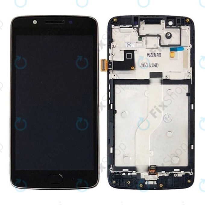 дисплей за Motorola Moto G5 XT1676, Тъчскрийн и рамка, черен, Black, TFT