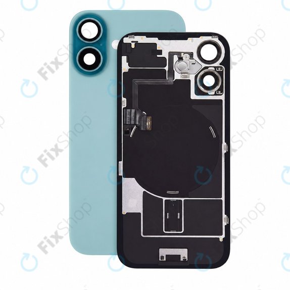 Стъкло на задния капак за iPhone 16, Teal, Pulled A