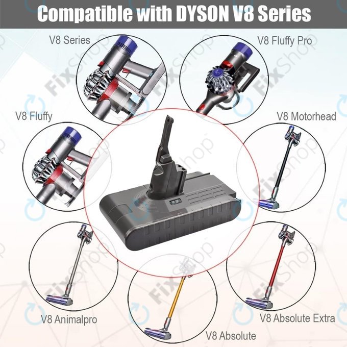 Батерия за Dyson V8, 215681, PM8-US-HFB1497A, Li-Ion 21.6V 4000mAh