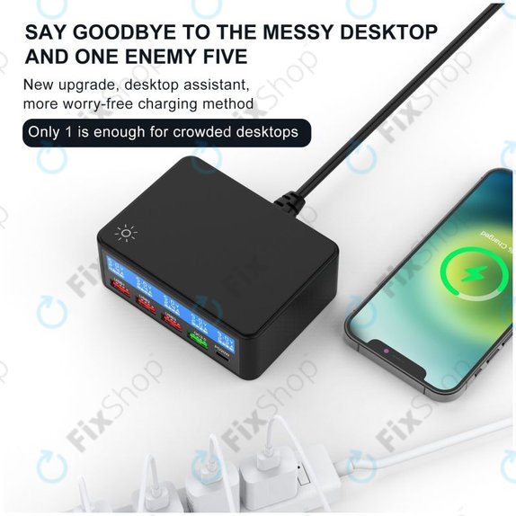 USB зарядна станция с USB 3.0 и USB-C, FixPremium