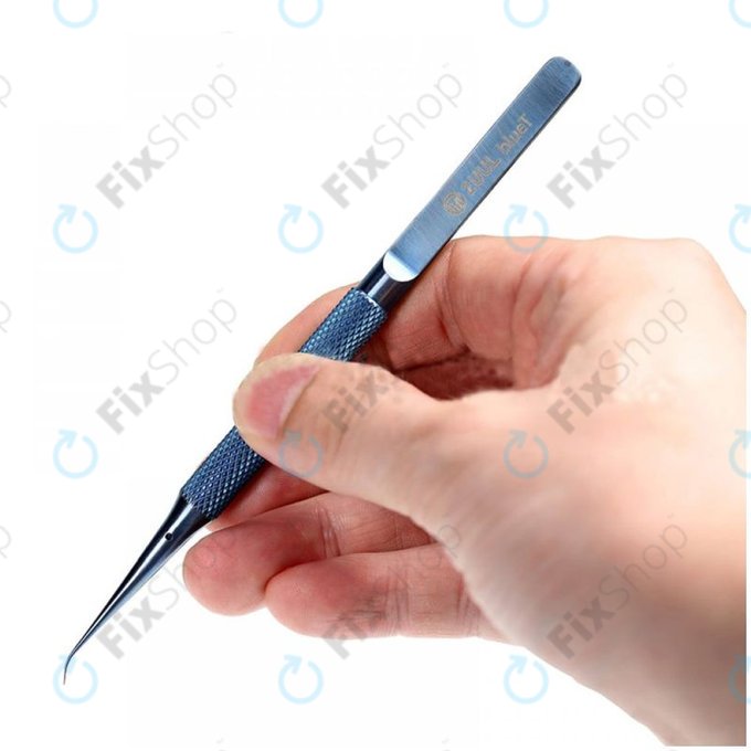 Пинсета от титаниева сплав с извит връх за прецизна жица Jump (0.1mm), 2UUL BlueT Curved Head