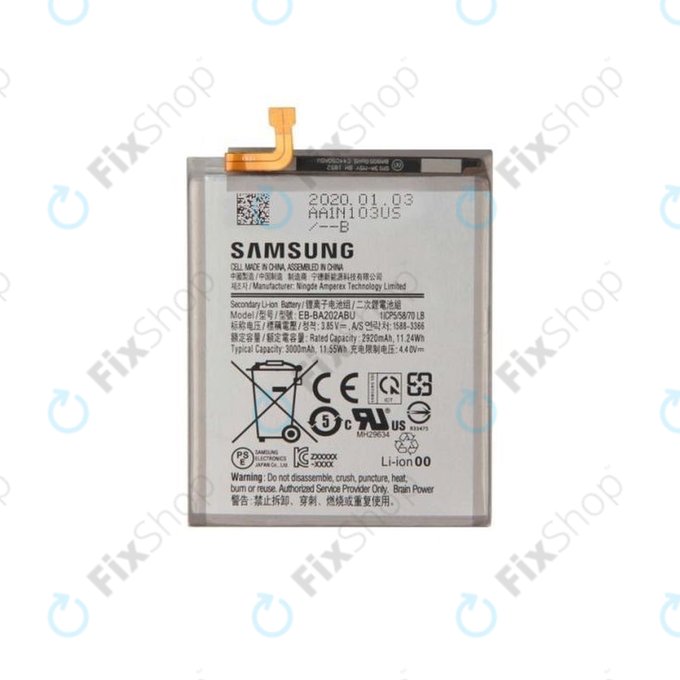Батерия за Samsung A20e A202F, EB-BA202ABU, 3000mAh, GH82-20188A, Genuine Service Pack