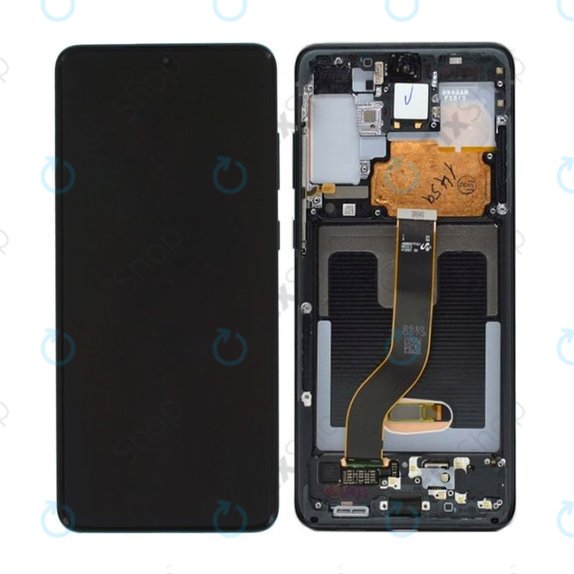 дисплей за Samsung S20 Plus G985F, Тъчскрийн и рамка, GH82-22134A, GH82-22145A, GH82-31441A, Cosmic Black, Genuine Service Pack
