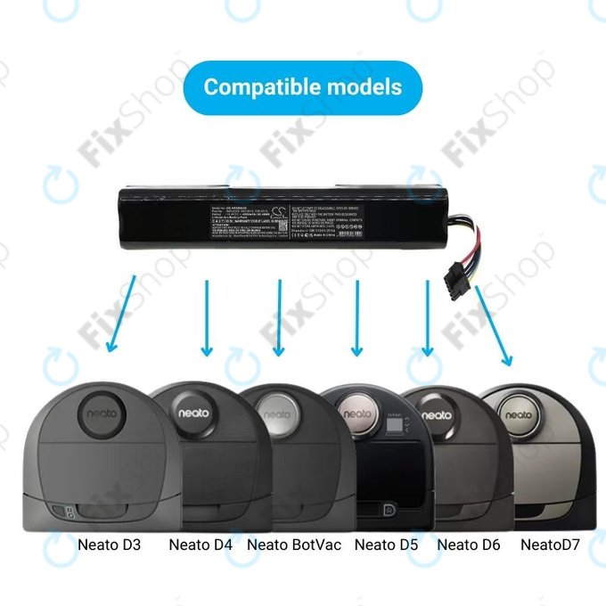 Батерия за Neato Botvac D3, D4, D5, D6, D7-series, 945-0225, 205-0011, 205-0013, Li-Ion 14.4V 4200mAh, HQ