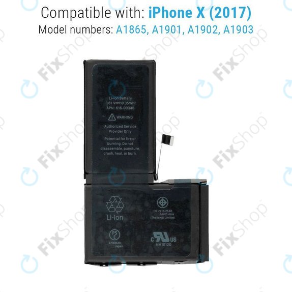 Батерия за iPhone X, 2716mAh, FixPremium