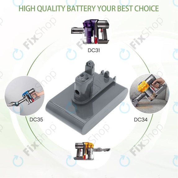 Батерия за Dyson DC31, DC34, DC35, DC44, DC56, 2500mAh, Li-Ion, 22.8V, 965557-03, HQ