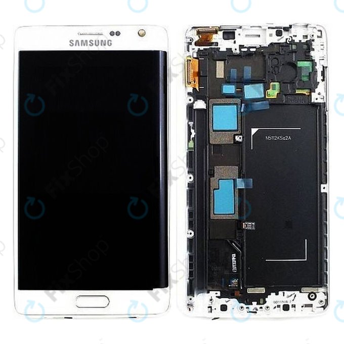 дисплей за Samsung Note Edge N915FY, Тъчскрийн и рамка, бял, White, GH97-16636B, Genuine Service Pack