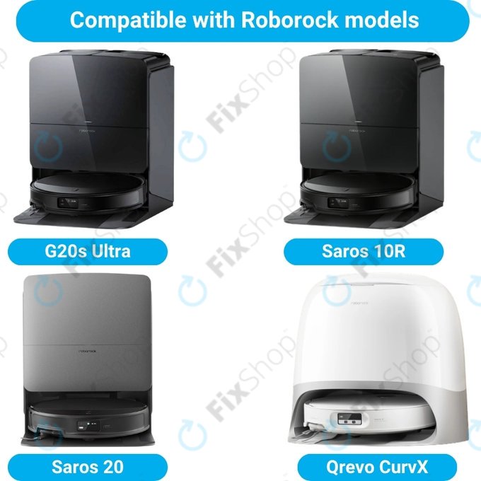 Комплект резервни части за Roborock G20s Ultra, Saros 10R, 20 (2x Основна четка, 4x Филтър, 4x Странична четка, 8x Моп кърпа, 4x Торба за прах)