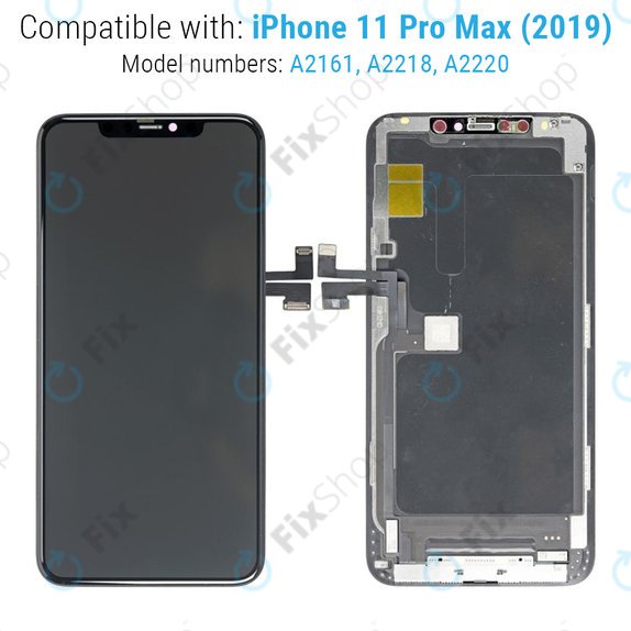 Дисплей Hard OLED за iPhone 11 Pro Max, Тъчскрийн с рамка, FixPremium