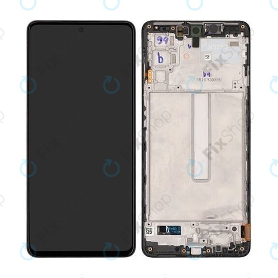 дисплей за Samsung M52 5G M526B, Тъчскрийн и рамка, GH82-27091A, GH82-27094A, черен, Black, Genuine Service Pack