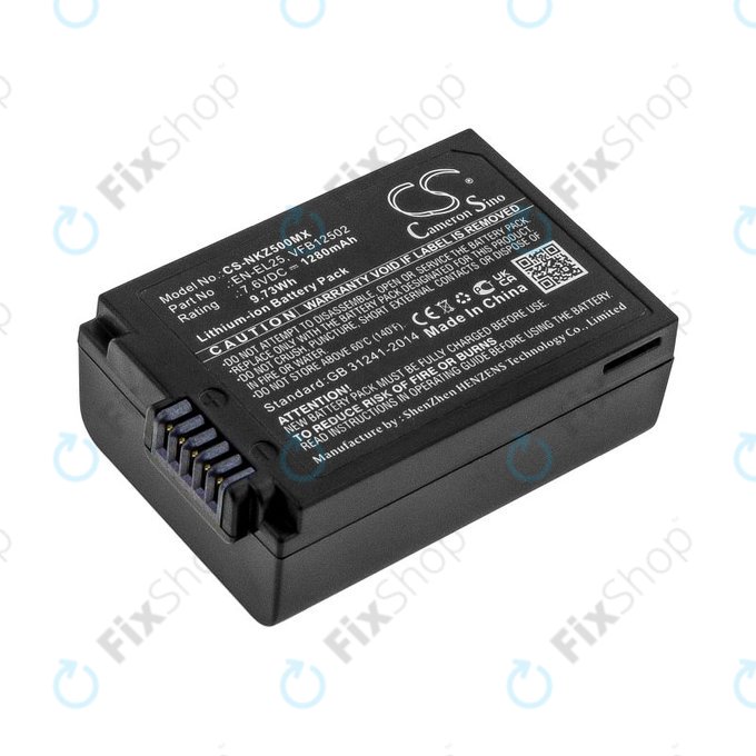 Батерия за Nikon Z50, Z50 ZFC, Z30, Z FC, 1280mAh, Li-Ion, 7.6V, EN-EL25, HQ