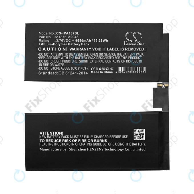Батерия за Apple iPad Pro 12.9 (3rd Gen 2018), iPad Pro 12.9 (4th Gen 2020), A1876, A2043, 9650mAh, HQ