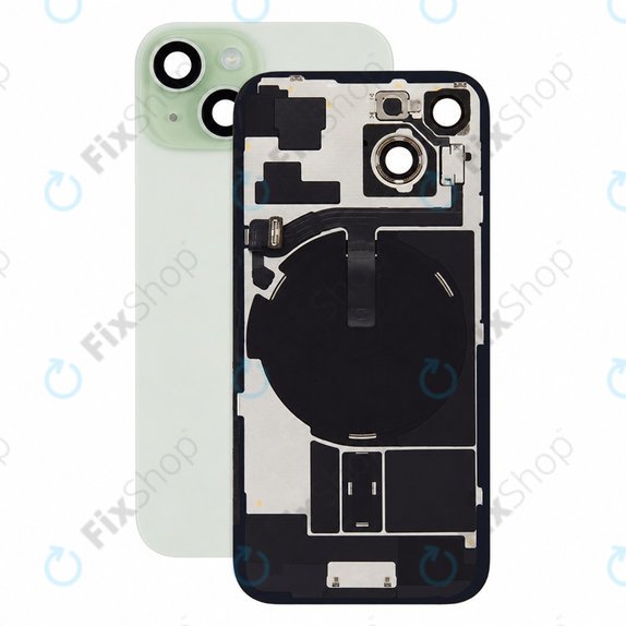 Стъкло на задния капак за iPhone 15, Green, Pulled A
