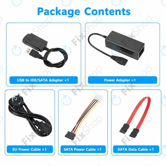 USB 2.0 към IDE / SATA адаптер за 2,5" и 3,5" HDD/SSD, с EU захранване