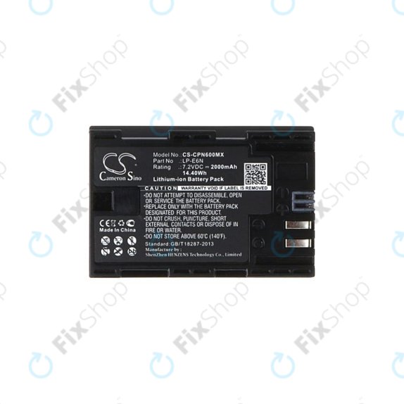 Батерия за Canon EOS 5D, 5DS, 6, 7, 60, 70, R5, R6, 2000mAh, Li-Ion, LP-E6N, HQ